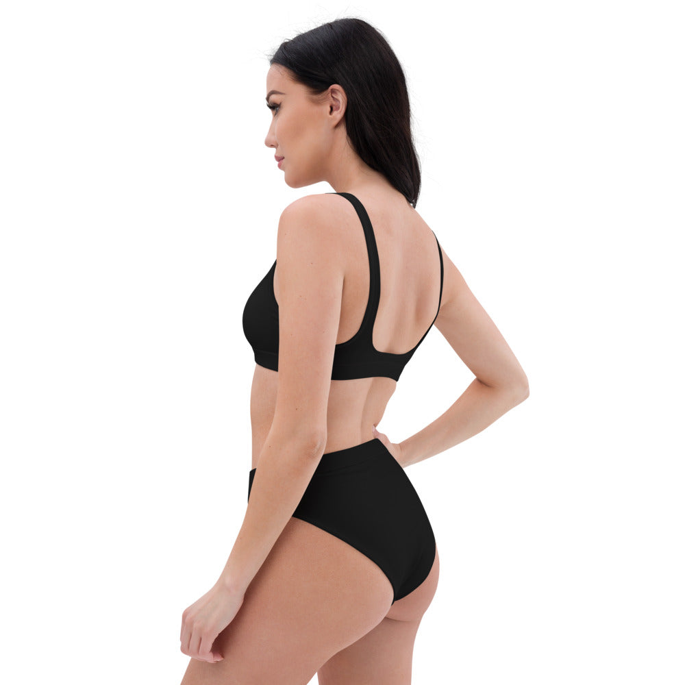 All Black Recycled high-waisted bikini