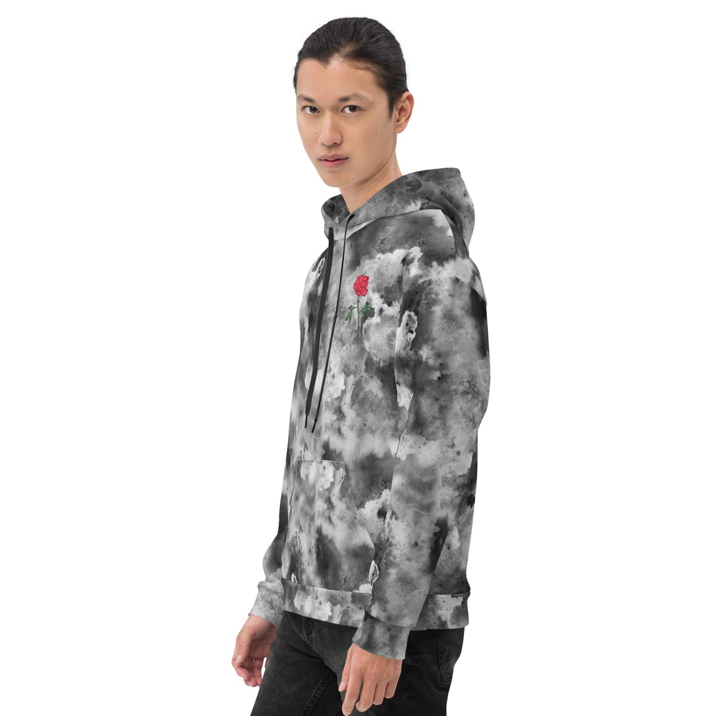 Mens Rose in the Clouds Hoodie
