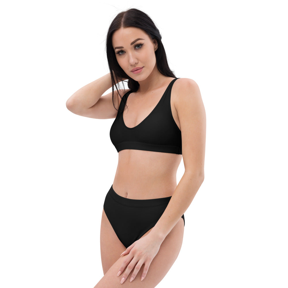 All Black Recycled high-waisted bikini